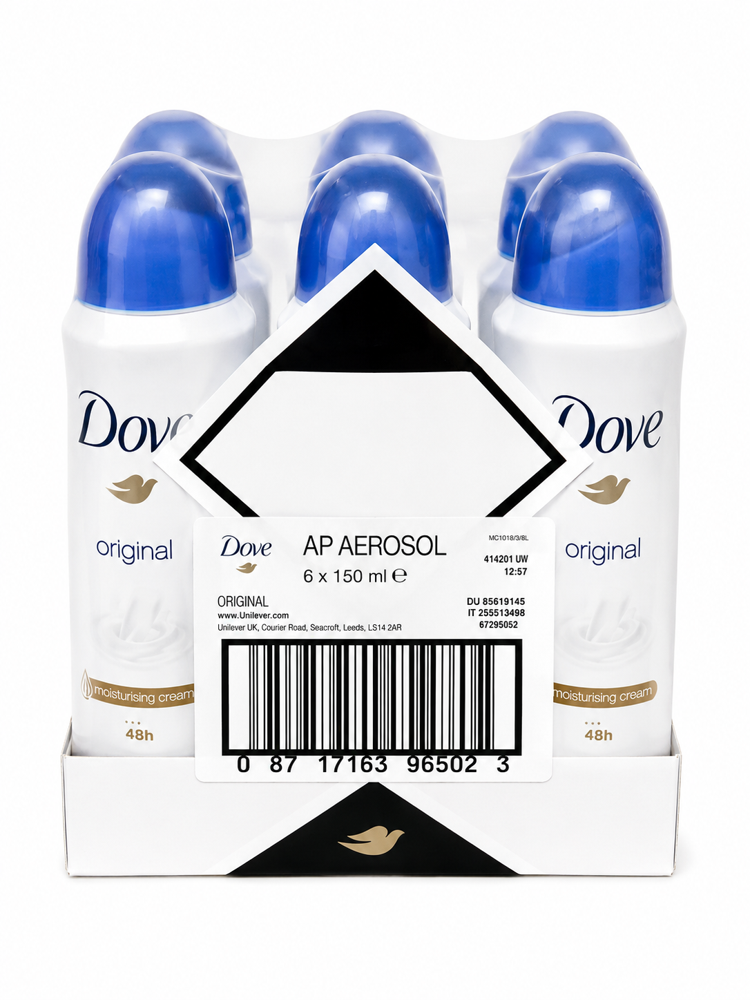 Dove Deodorant Spray Original 6PK 150ML