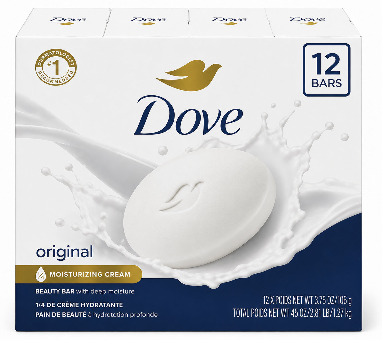 Dove Bar Soap White (Original) 12PK 135g/4.75oz